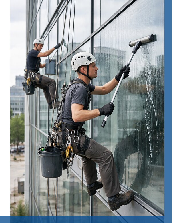 Мойка витражей альпинистами в Твери от 761 р. под ключ|ВЫСОТНИК-Твр