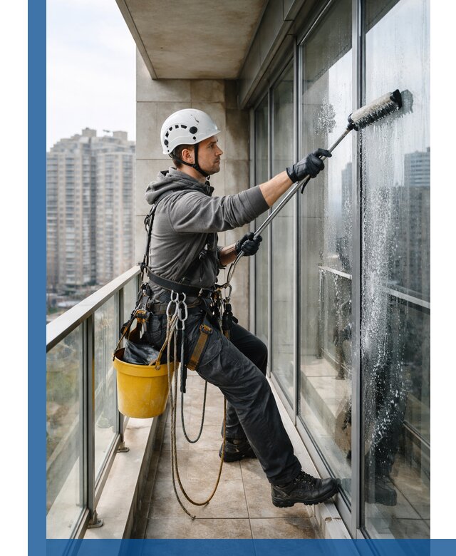 Профессиональная мойка балконного остекления в Твери