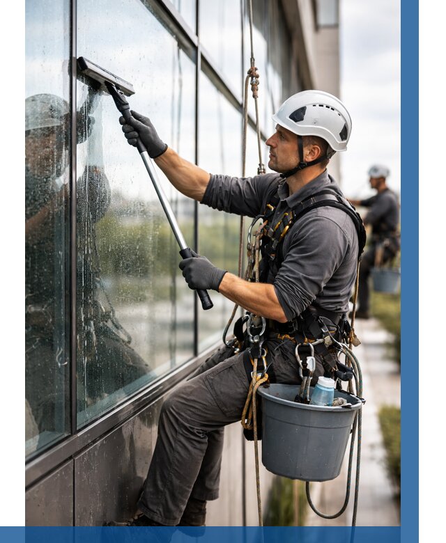Мойка стеклянных фасадов в Твери от 217 р. | ВЫСОТНИК-Твр