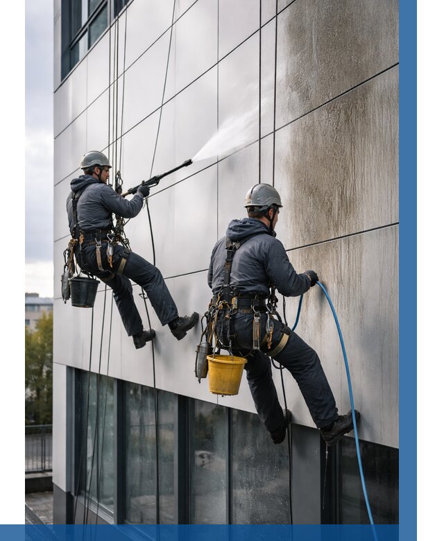 Мойка фасада из композита в Твери по цене от 326 р. | ВЫСОТНИК-Твр