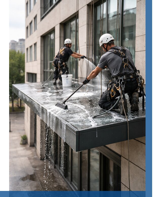 Мойка козырьков и навесов в Твери от 3805 р. | ВЫСОТНИК-Твр