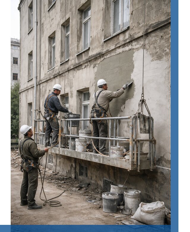 Капитальный ремонт фасада в Твери от 4565 р. | ВЫСОТНИК-Твр