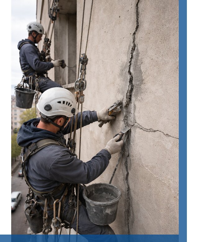 Заделка трещин на фасаде в Твери от 978 р. | ВЫСОТНИК-Твр