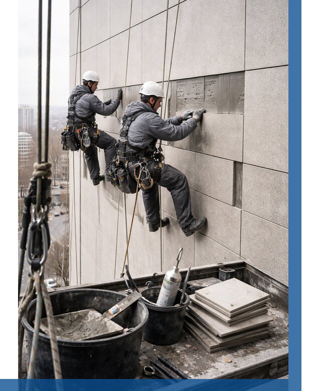 Ремонт фасада из керамогранита в Твери от 2718 р. | ВЫСОТНИК-Твр