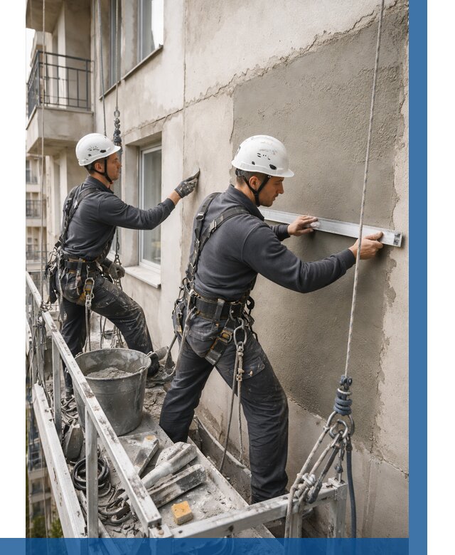 Штукатурка фасада на высоте в Твери от 978 р. | ВЫСОТНИК-Твр