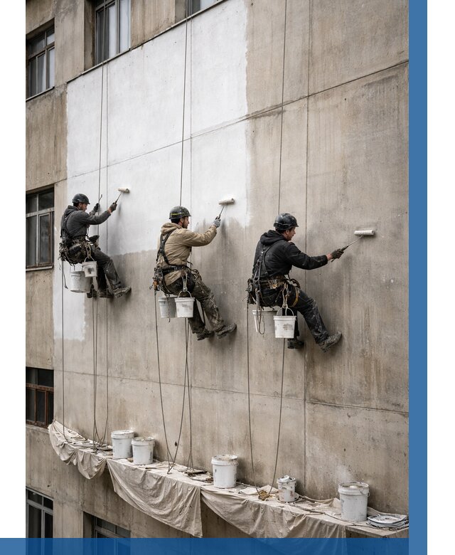 Покраска бетонного фасада в Твери от 380 р за м2 | ВЫСОТНИК-Твр