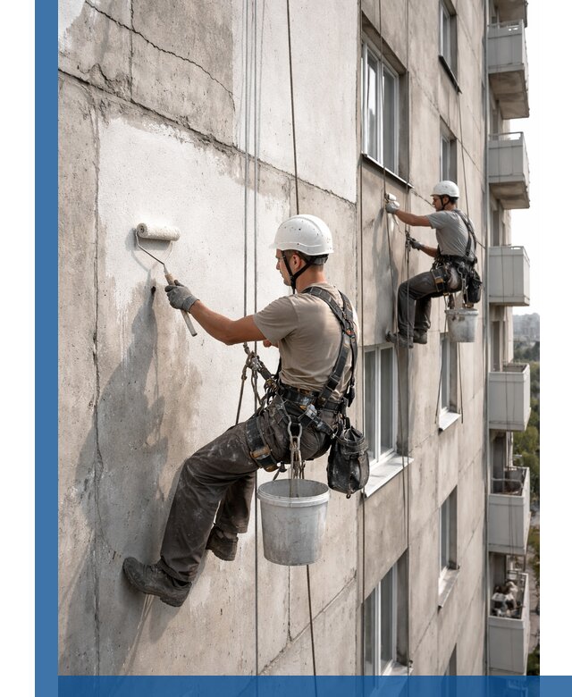 Покраска бетонного фасада в Твери для жилых и промышленных объектов