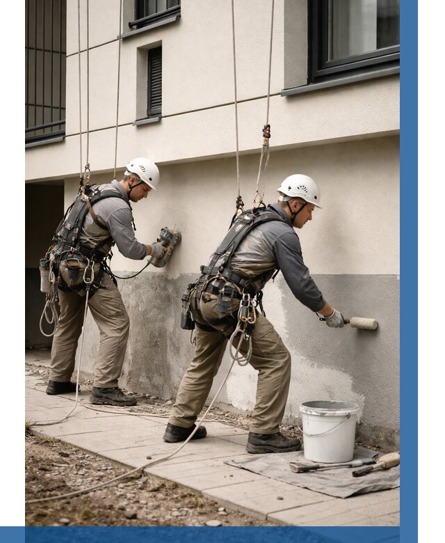 Окраска цоколя здания в Твери от 489 р. под ключ | ВЫСОТНИК-Твр