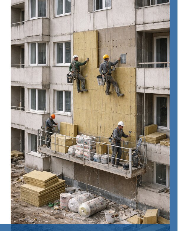 Утепление фасада минватой в Твери от 1631 р. | ВЫСОТНИК-Твр