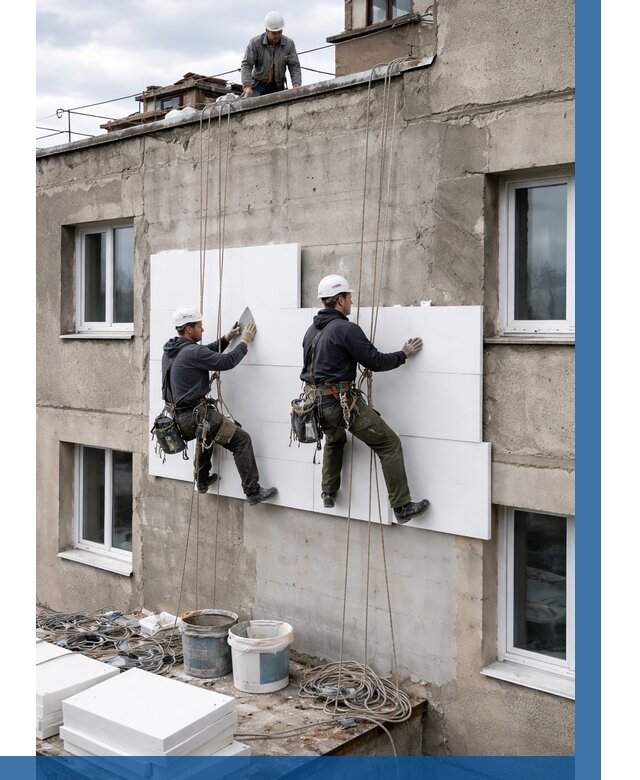 Утепление фасада пенополистиролом в Твери от 1957 р. | ВЫСОТНИК-Твр