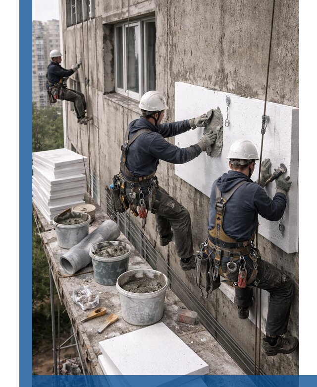 Утепление фасада пенополистиролом в Твери под ключ