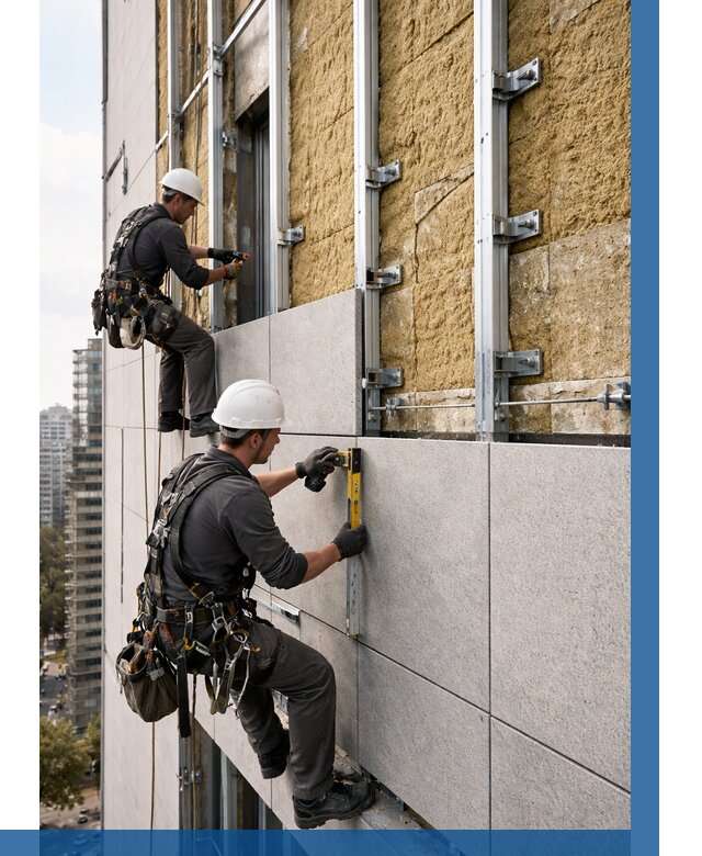 Монтаж вентилируемого фасада в Твери от 3805 р. | ВЫСОТНИК-Твр