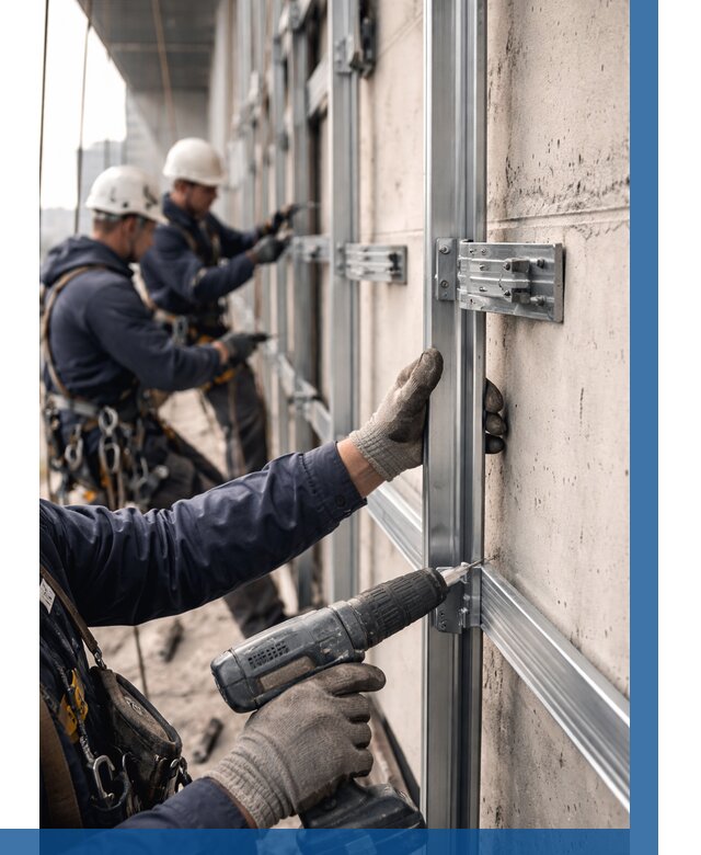 Монтаж подсистемы вентфасада в Твери от 924 р. | ВЫСОТНИК-Твр