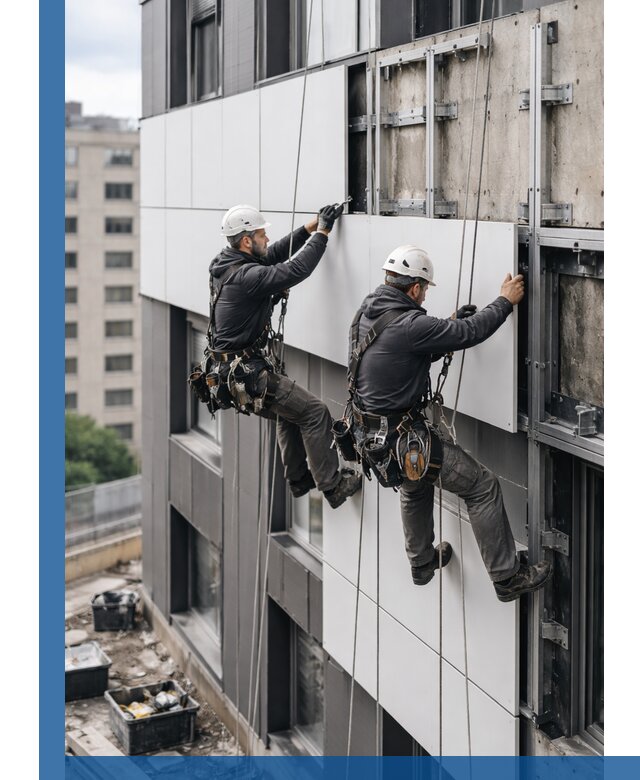 Монтаж композитных панелей фасада в Твери под ключ