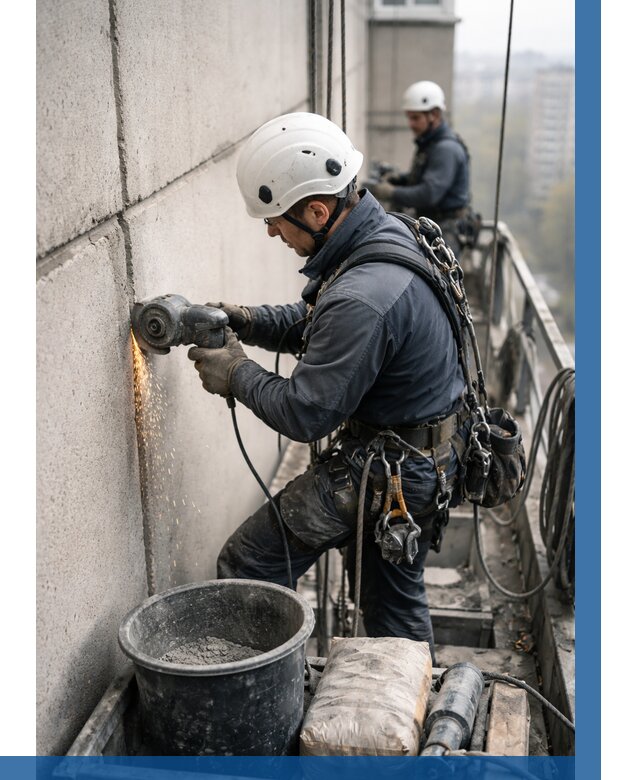 Штробление межпанельных швов в Твери от 1304 р. | ВЫСОТНИК-Твр