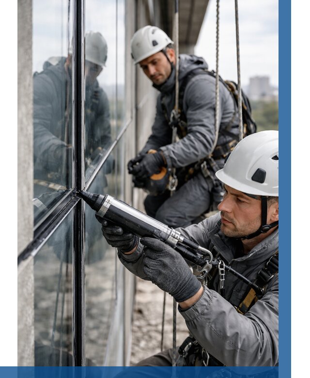 Герметизация витражных швов в Твери от 707 р. | ВЫСОТНИК-Твр