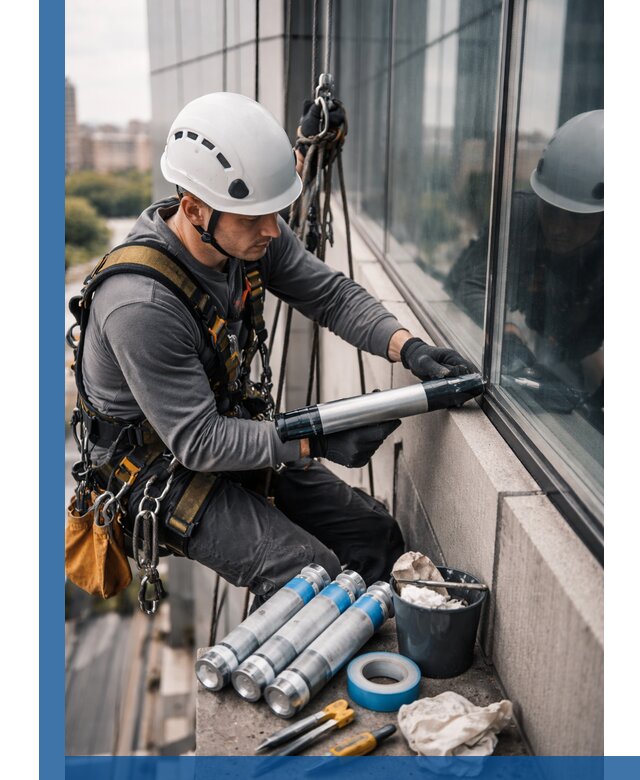 Герметизация стыков витража в Твери для герметичных фасадов