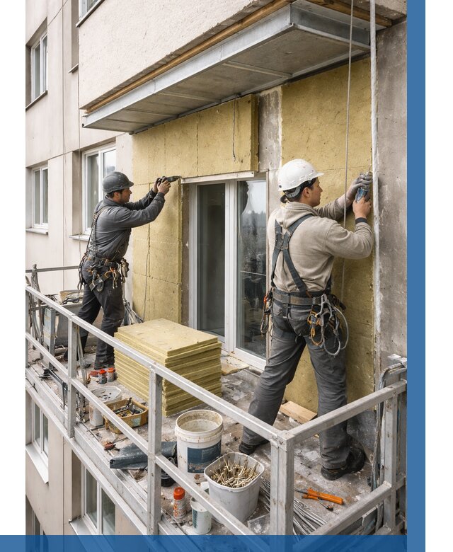 Утепление балкона снаружи в Твери от 1739 р. под ключ ВЫСОТНИК-Твр