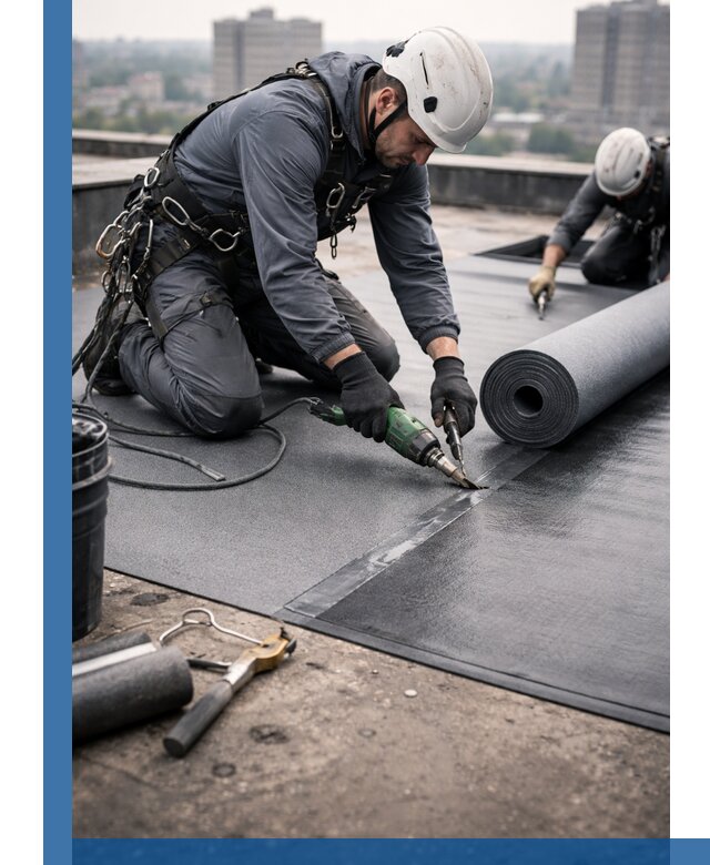Ремонт мягкой кровли в Твери с выездом промальпинистов