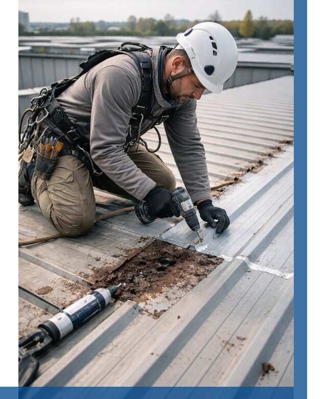 Ремонт профнастила на кровле в Твери от 761 р. | ВЫСОТНИК-Твр