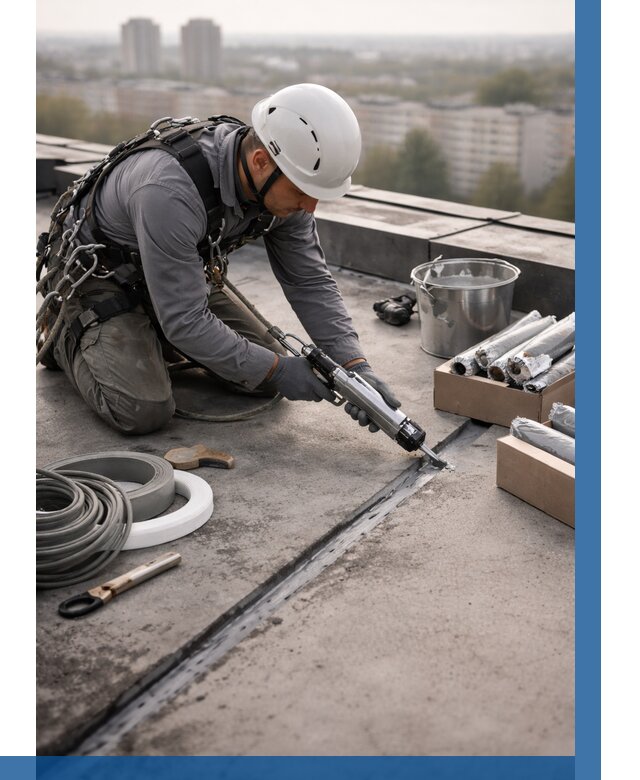 Герметизация швов кровли в Твери от 489 р./м2 | ВЫСОТНИК-Твр