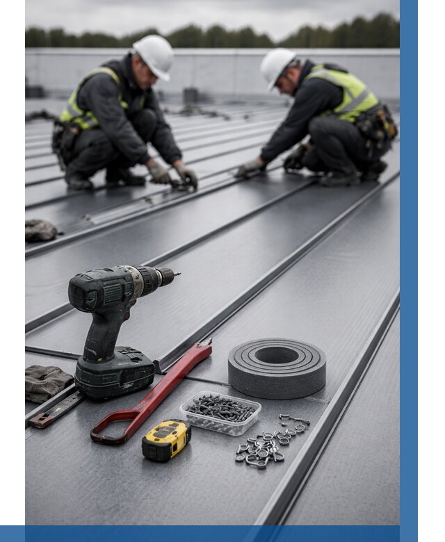 Монтаж фальцевой кровли в Твери от 1957 р. | ВЫСОТНИК-Твр