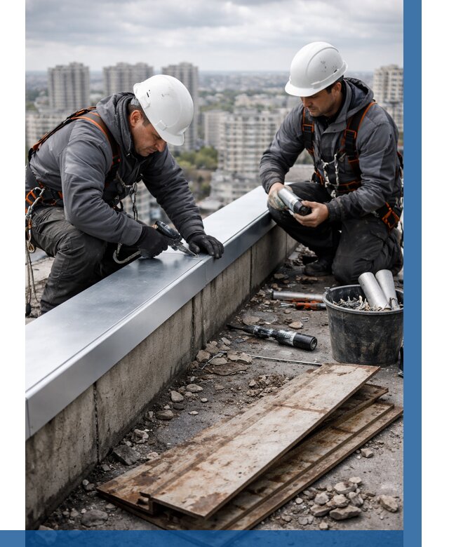 Замена парапетных крышек под ключ в Твери от 1304 р. | ВЫСОТНИК-Твр