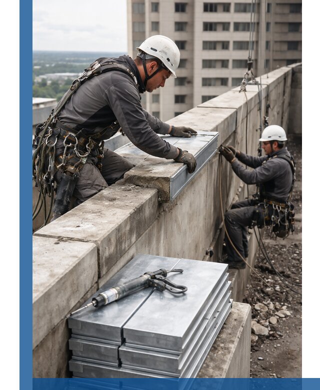 Замена парапетных крышек и установка новых в Твери