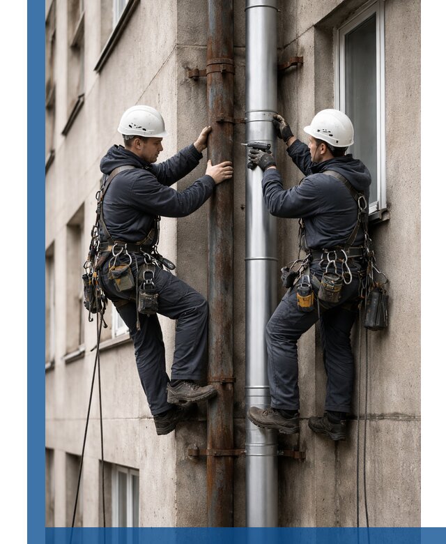 Замена водосточных труб в Твери: монтаж и демонтаж под ключ
