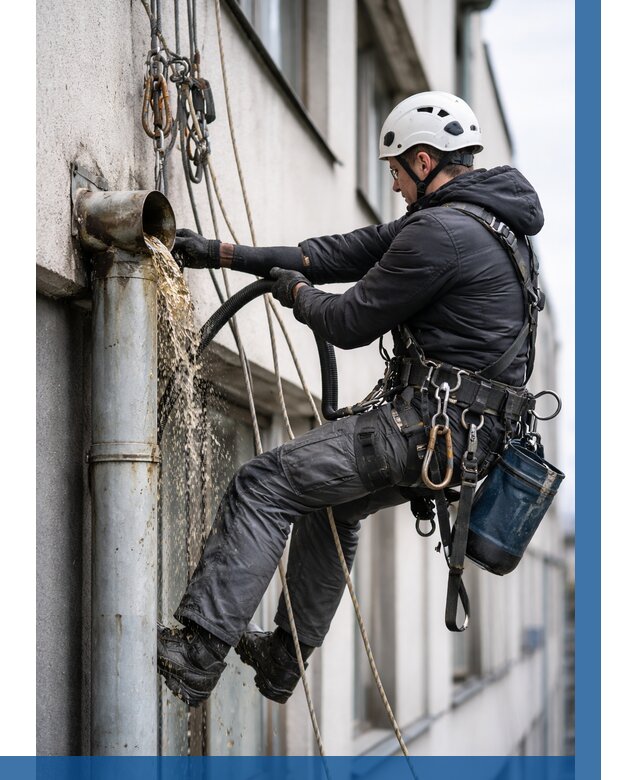 Прочистка водосточных труб в Твери от 3805 р. | ВЫСОТНИК-Твр