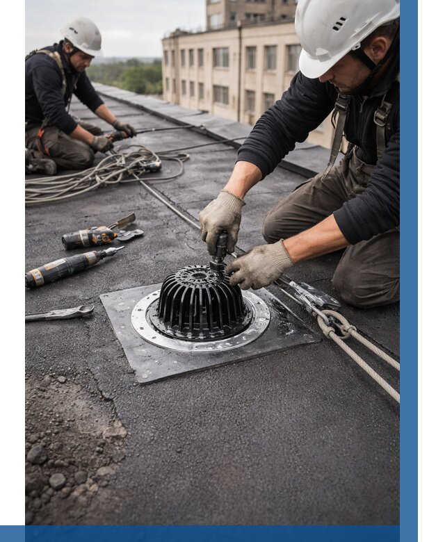 Установка водосточных воронок в Твери цена от 3805 р. | ВЫСОТНИК-Твр