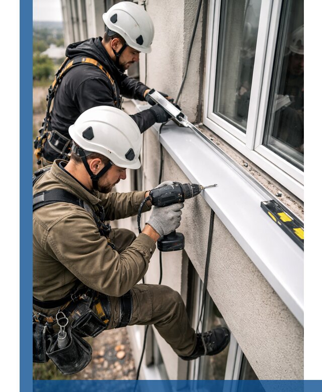 Профессиональный монтаж оконных отливов и отведения воды в Твери