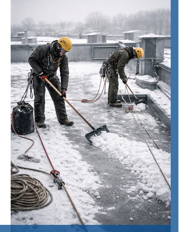 Очистка крыши от снега в Твери от 8153 р. | ВЫСОТНИК-Твр