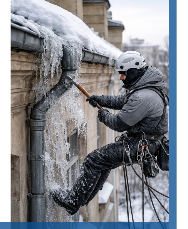 Очистка водостоков от льда в Твери от 3805 р. | ВЫСОТНИК-Твр