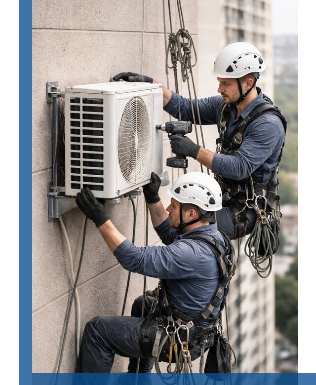 Монтаж внешнего блока кондиционера в Твери установка и крепление