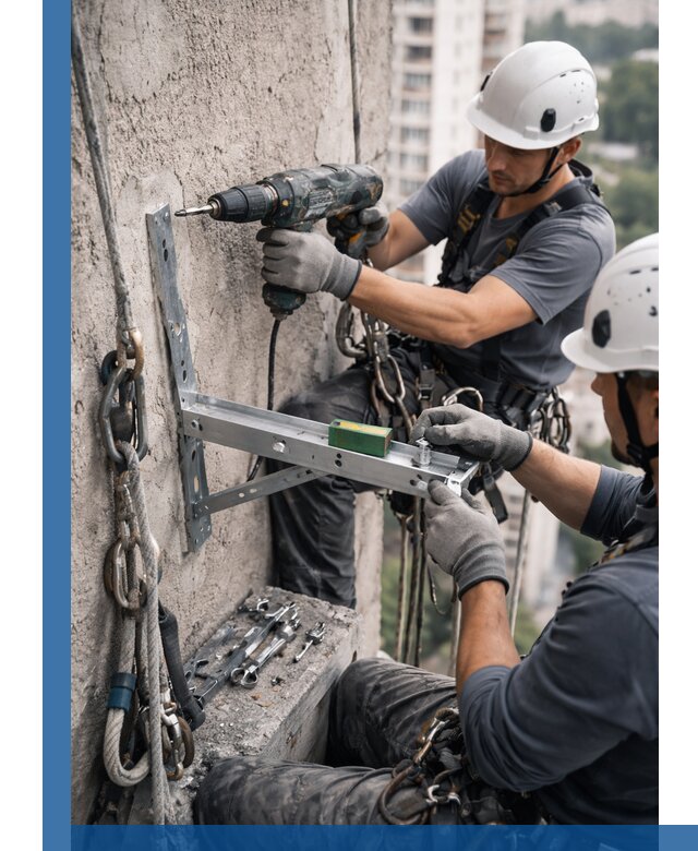 Установка кронштейнов кондиционера и крепежа в Твери