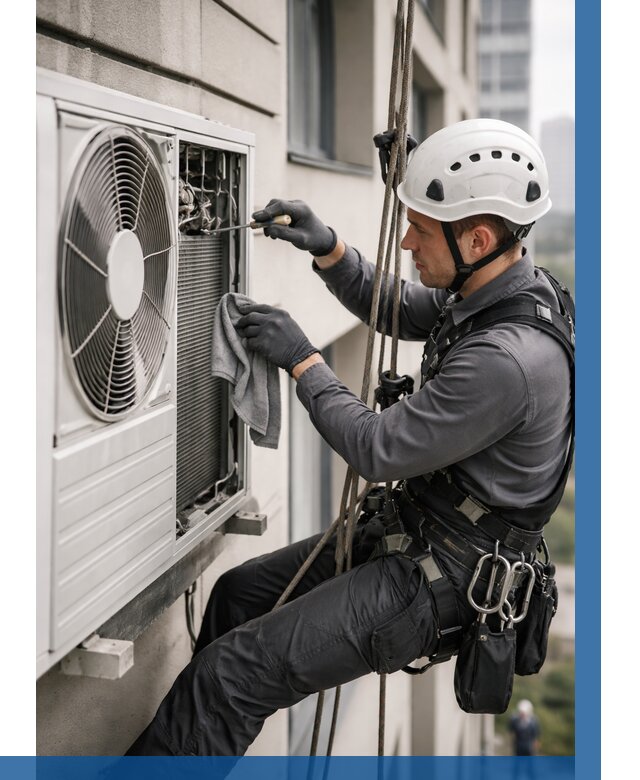 Обслуживание внешнего блока кондиционера в Твери от 2935 р.ВЫСОТНИК-Твр