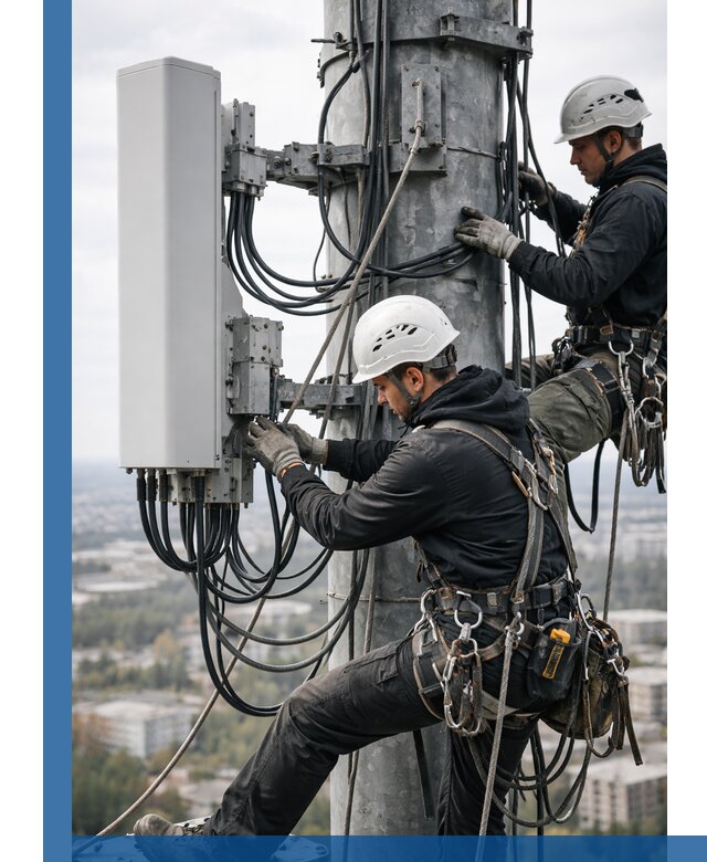 Монтаж оборудования связи на мачте в Твери с пусконаладкой