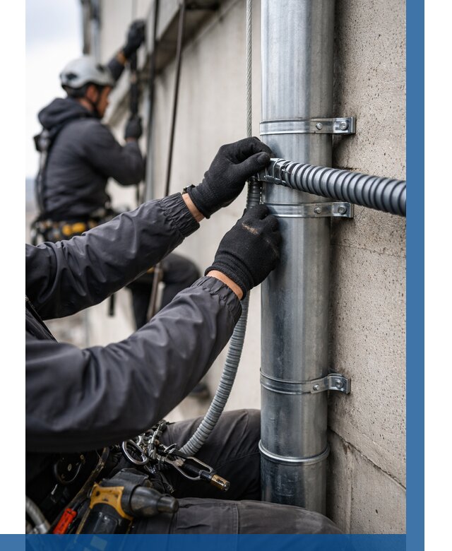 Монтаж гофры для кабеля в Твери от 326 р. | ВЫСОТНИК-Твр