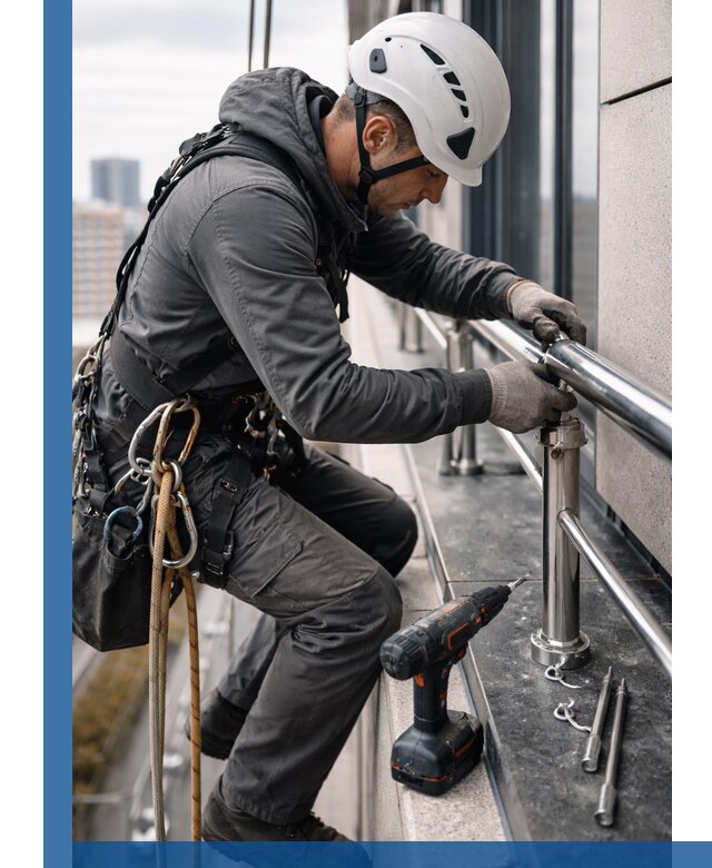 Монтаж ограждений на высоте в Твери для зданий и конструкций