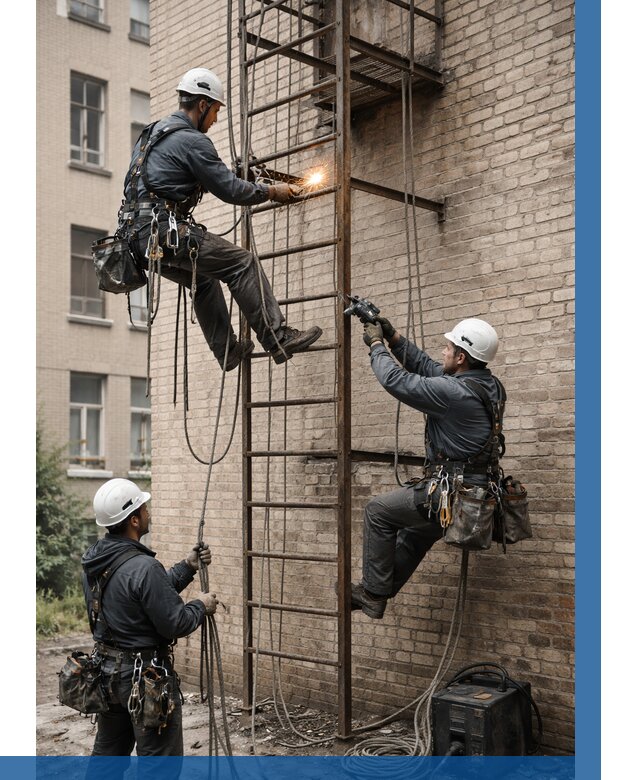 Ремонт пожарной лестницы в Твери от 8153 р. | ВЫСОТНИК-Твр