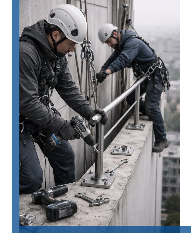 Монтаж перил на высоте в Твери для жилых и промобъектов