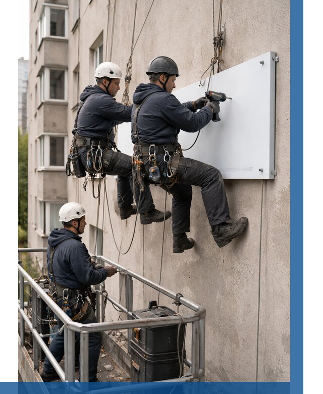 Монтаж табличек и указателей в Твери от 3805 р. | ВЫСОТНИК-Твр