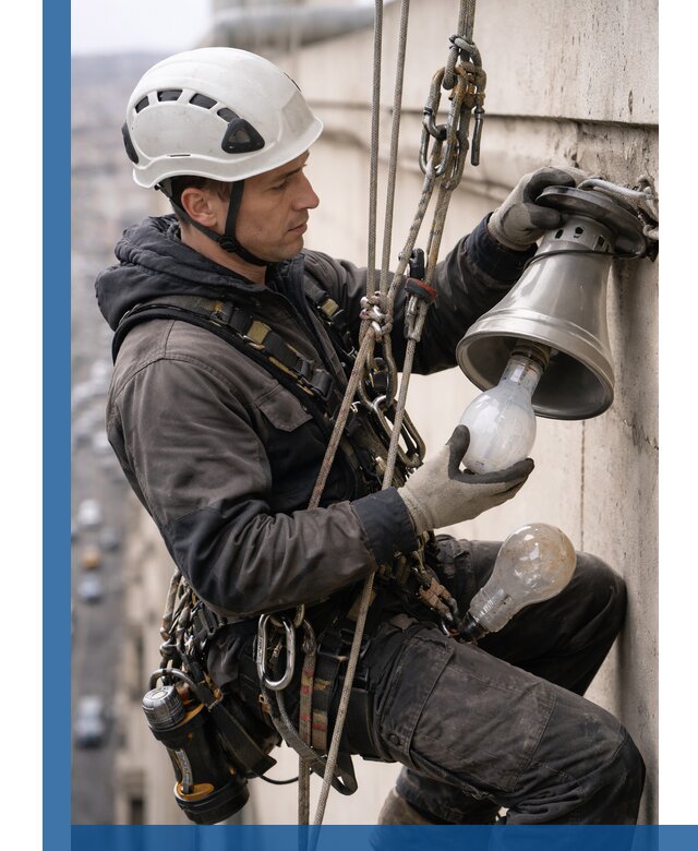 Замена ламп на высоте в Твери профессионально и быстро