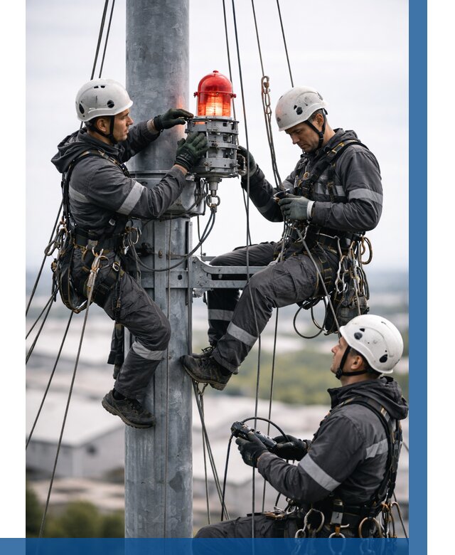 Монтаж заградительных огней в Твери от 9240 р. | ВЫСОТНИК-Твр