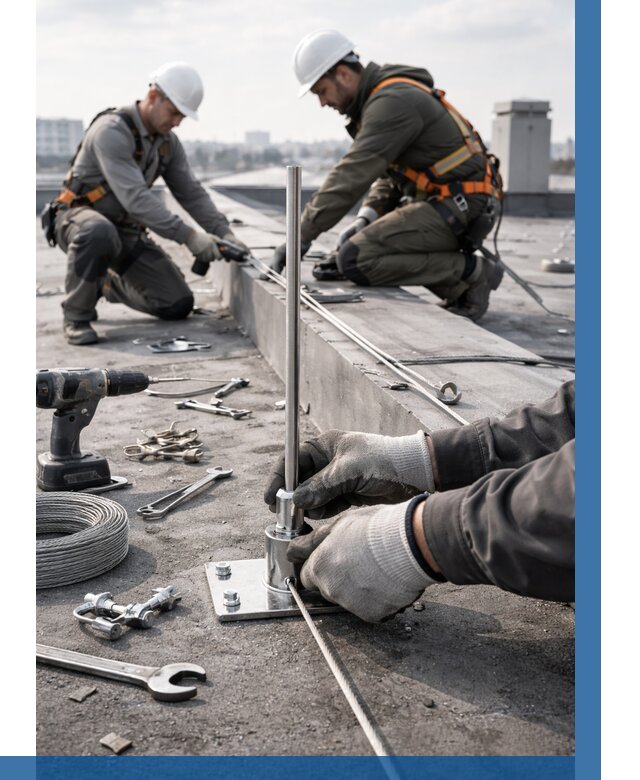 Монтаж молниезащиты на кровле в Твери цена от 27175 р. | ВЫСОТНИК-Твр