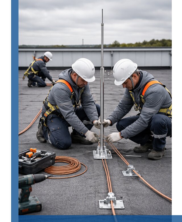 Монтаж молниезащиты на кровле в Твери под ключ с гарантией