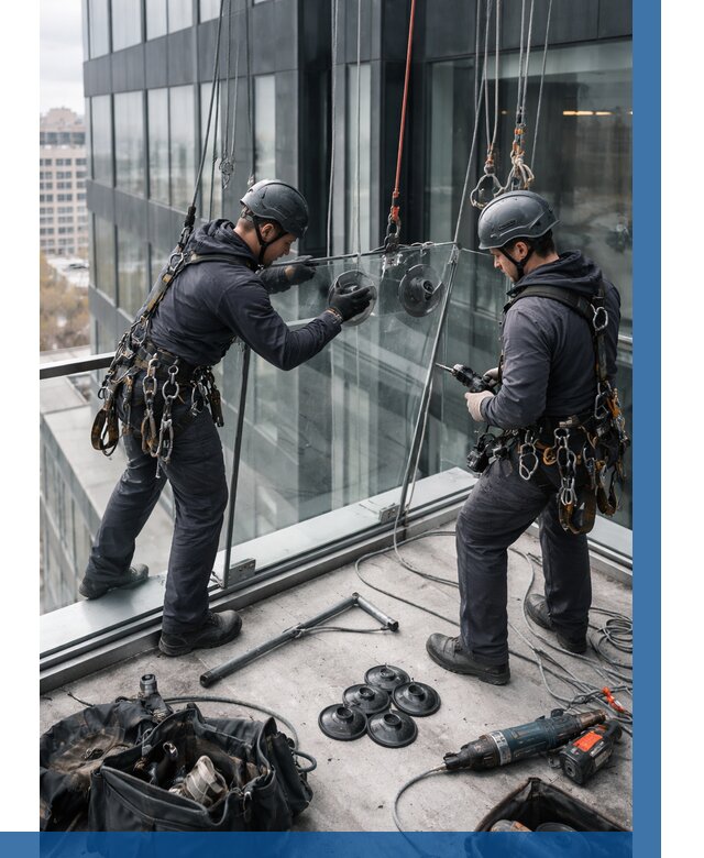 Монтаж стеклянных ограждений в Твери от 2718 р. | ВЫСОТНИК-Твр