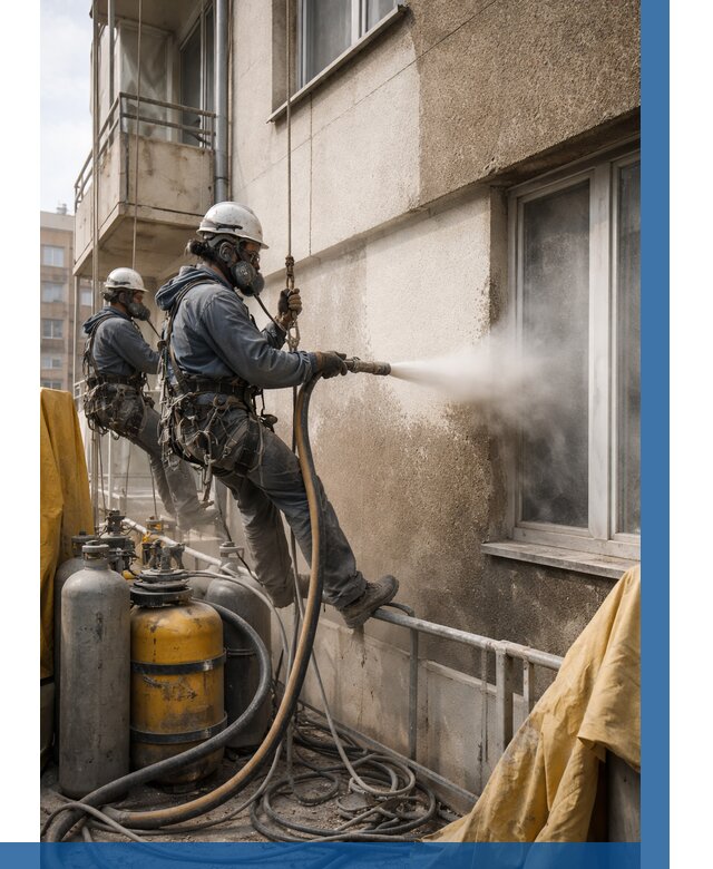 Пескоструйная очистка фасада в Твери от 707 р. | ВЫСОТНИК-Твр