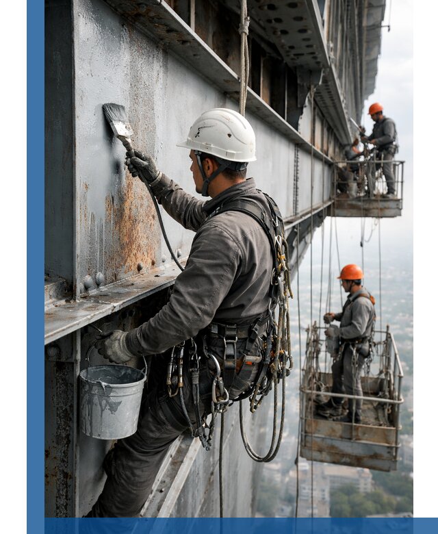 Покраска металлоконструкций на высоте в Твери профессионально